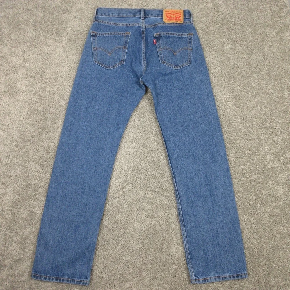 Levis Jeans Mens 29x30 Blue 505 Regular Straight Stone Wash Zip Fly Denim Pants